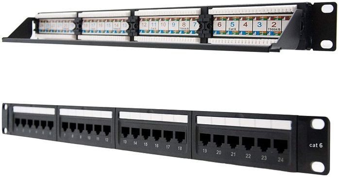 Nanocable Patch Panel 24 Puertos RJ45 Cat.6 UTP 19 pulgadas 1U